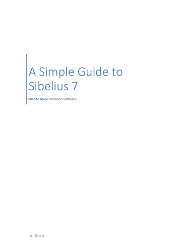 Simple Sibelius Guide (Sibelius 7+)