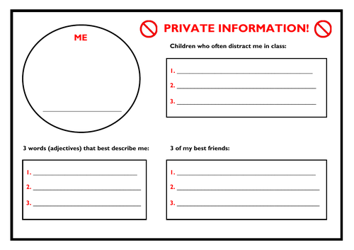 Splitting a class / class dynamics worksheet