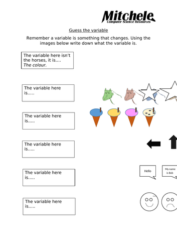 Primary school KS2 - computational thinking and the introduction to variables