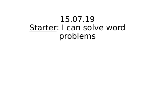 problem solving Y1