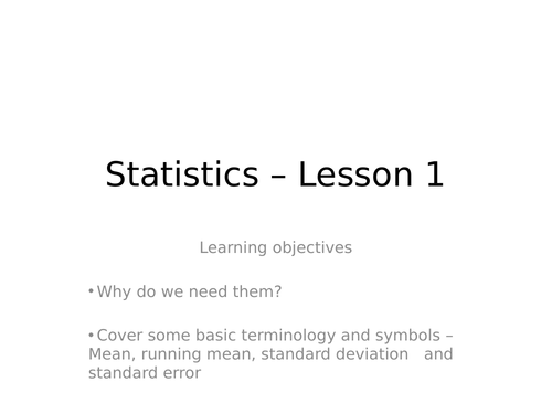 Edexcel A Level Biology B Statistics Lesson 1 - some basics