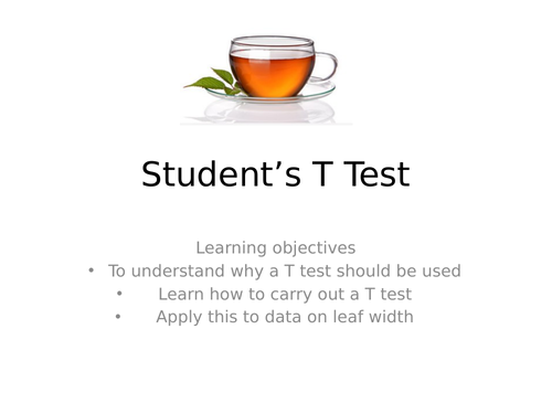 Edexcel A Level Biology B Statistics  Lesson 2 - Student's T Test