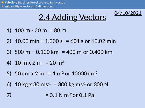 OCR AS level Physics: Adding Vectors