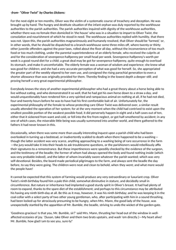 KS3, Charles Dickens, "Oliver Twist" detecting the writer's viewpoint, close reading, baby farming