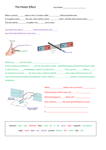 Motor effect summary | Teaching Resources