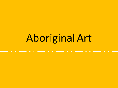 Aboriginal Art Project KS2/KS3