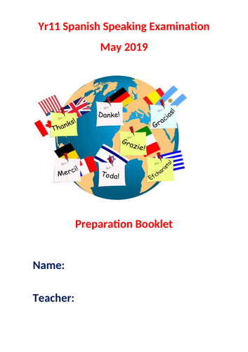 GCSE Spanish speaking exam preparation booklet