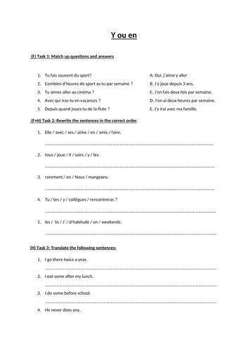 when to use y and en