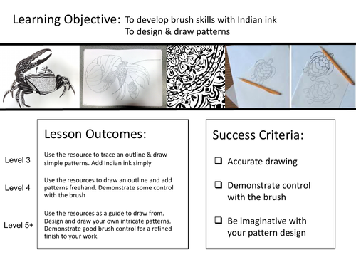 KS3 Art Lesson - Ink Sea Creatures