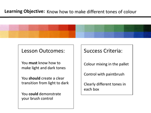KS2/3 Colour Theory - Creating Tones