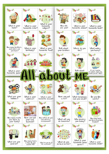 All About Me Activities