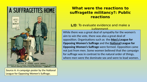 Public Reactions to the Suffragettes