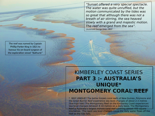WHY IS THE MONTGOMERY CORAL REEF OF NW WESTERN AUSTRALIA UNIQUE -KIMBERLEY COAST PART 3