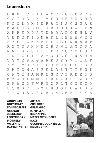 Lebensborn Word Search