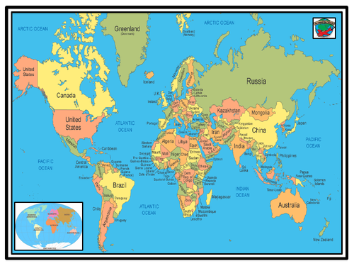 Countries & Continents - World Map Activity