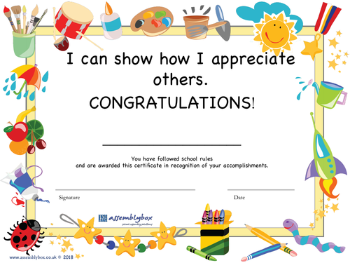 A is for Appreciation - whole school assembly