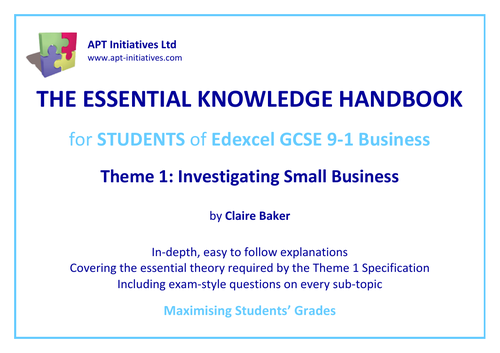 1st Topic of The Essential Knowledge Handbook  for Edexcel GCSE (9-1) Business Theme 1
