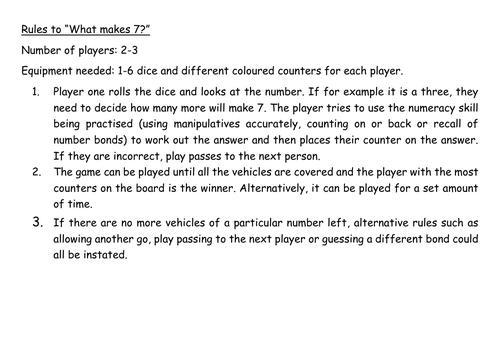 What makes 7? Maths Board Game