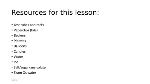 Structure, properties and function of water lesson.