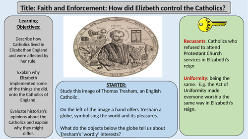 2. Elizabeth's Laws and the Rise of Catholics OCR GCE J411 9-1 The Elizabethans 1580-1603 Section 2