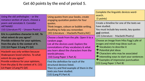 Pick and Mix GCSE English Revision