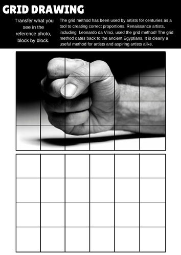 20 Art and Design Grid drawing worksheets | Teaching Resources