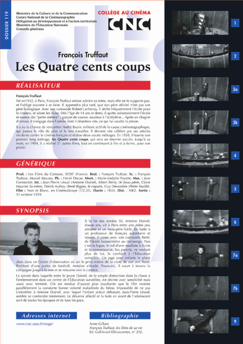 BUNDLE OF STUDY GUIDES ON  Les 400 Coups