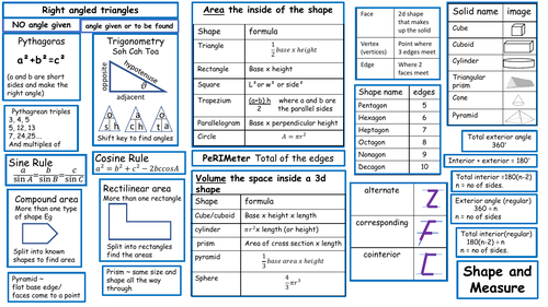 shape and measure revision mat