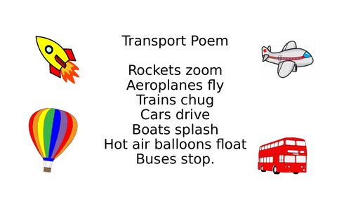 Transport Poetry Powerpoint (3 transport poems)
