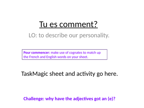 Dynamo 1 Module 1 Unit 4 - Tu es comment?