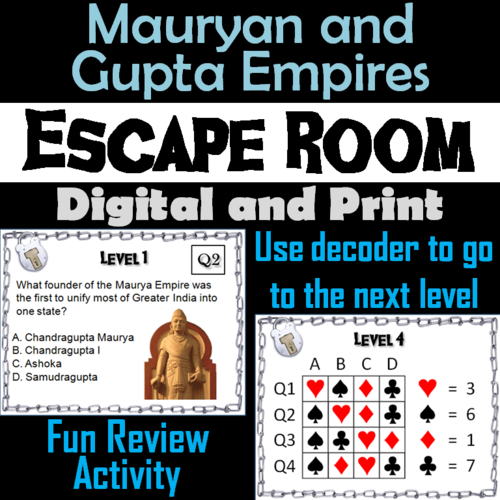 Mauryan & Gupta Empires Activity: Social Studies Escape Room Ancient India Unit