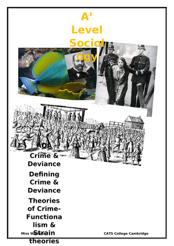 A Level Sociology Crime and deviance booklet Functionalism