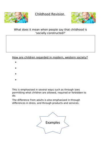AQA A-Level Sociology - Childhood Revision (Two Lessons)