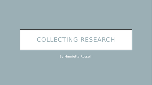 Collecting Research Worksheet