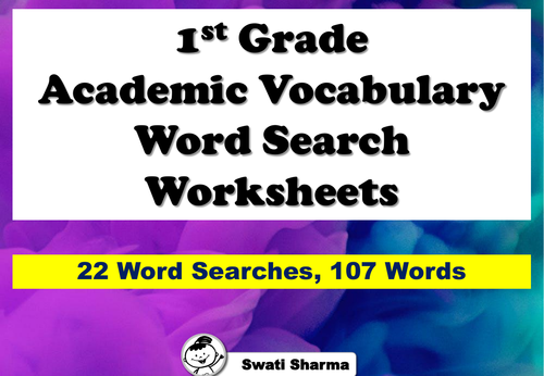 1st Grade Academic Vocabulary Word Search Worksheets