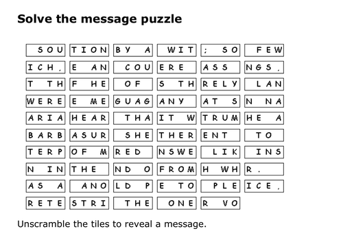 Solve the message puzzle about Cleopatra