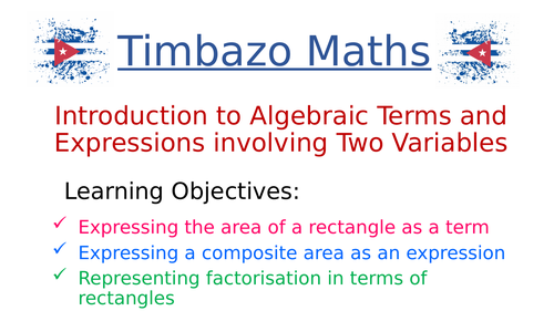 Algebraic Terms and Expressions with 2 Variables