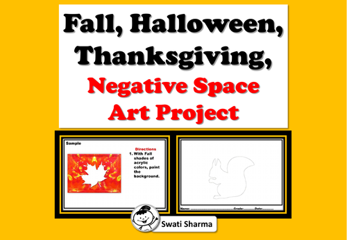 Fall, Halloween, Thanksgiving, Negative Space, Art Project