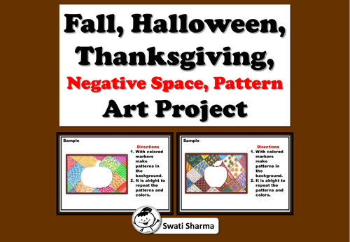 Fall, Halloween, Thanksgiving, Negative Space, Pattern Art Project
