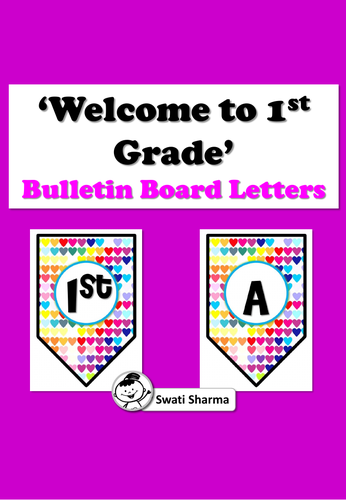 Welcome to 1st Grade/ Welcome to First Grade Bulletin Board Letters