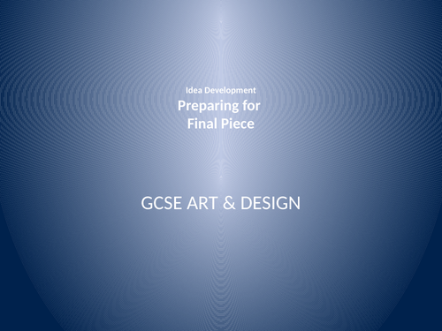 GCSE Art - Plan Final Piece