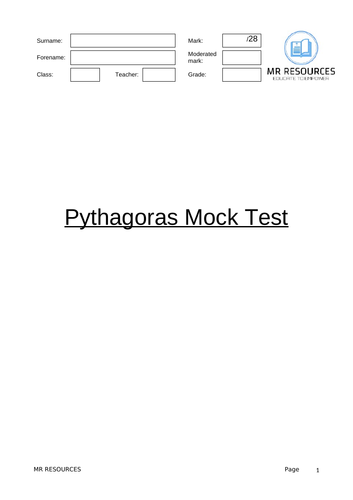Pythagoras Theorem PPT, W/S & Mock Test