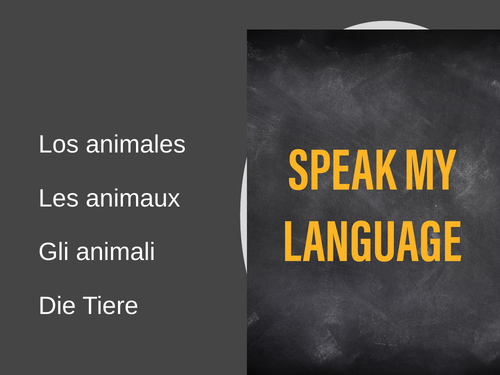 Animals Connect 4 Game for French, Spanish, German, Italian class