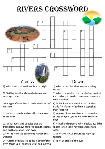 Geography Crossword Puzzle: Rivers