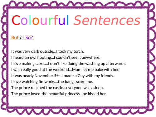 Colourful Sentences - Grammar Starters for KS2