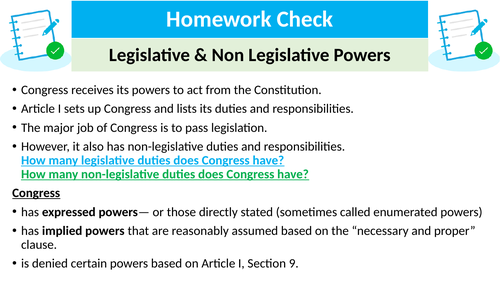 What powers does Congress have?