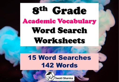 8th Grade Academic Vocabulary Word Search Worksheets