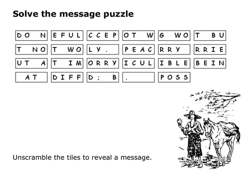 Solve the message puzzle from Johnny Appleseed