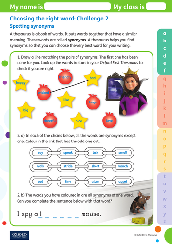 Oxford First Thesaurus Choosing The Right Word By Ntprimary - 