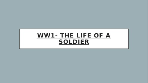 Life of a Soldier- Full SOW